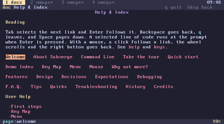 the help pages